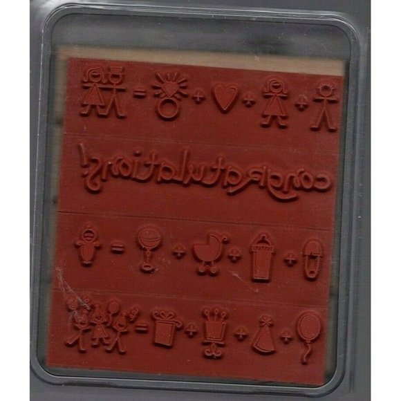 Stampin' Up It All Adds Up Wedding, Baby Shower, Birthday Party Rubber Stamp Set - Picture 2 of 2